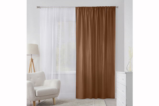 Изображение товара Штора на ленте MICASA Sandy 180х280 см, 1 шт., цвет кофейный