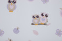 Тюль для детской на ленте MICASA Owly 150х280 см, 1 шт., цвет белый/розовый/ фиолетовый/бежевый