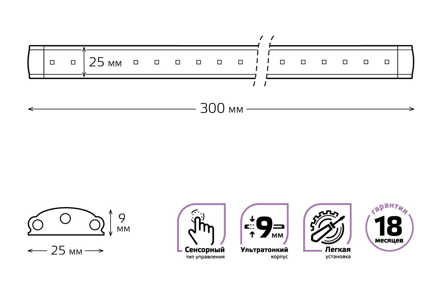 фото Светильник сенсорный модульный led f gauss