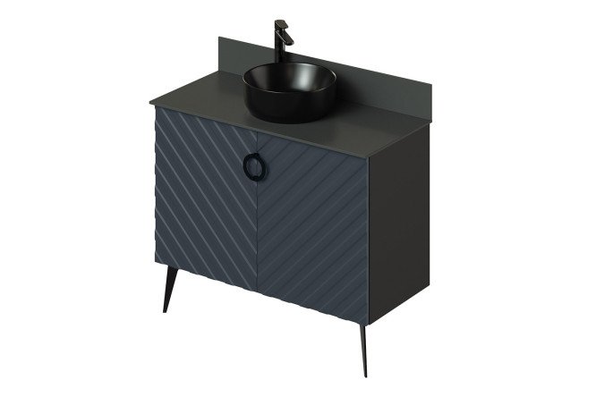 Изображение товара Тумба напольная Palladio 2.0 100.2 см черный маренго софт МДФ современная мебель