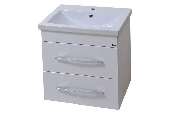 Изображение товара Тумба подвесная Рокард с 2 ящиками 66 см, цвет каркаса белый, фасада белый