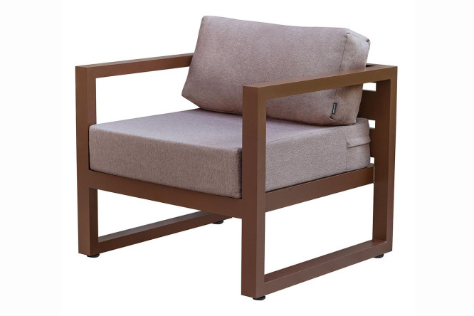 Изображение товара Кресло уличное Capri цвет каркаса коричневый, мягких элементов коричневый