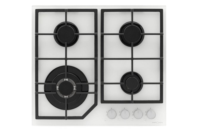 Изображение товара Газовая варочная панель KRONAsteel Nebel KRGH50 60 WH W, белый 58 см
