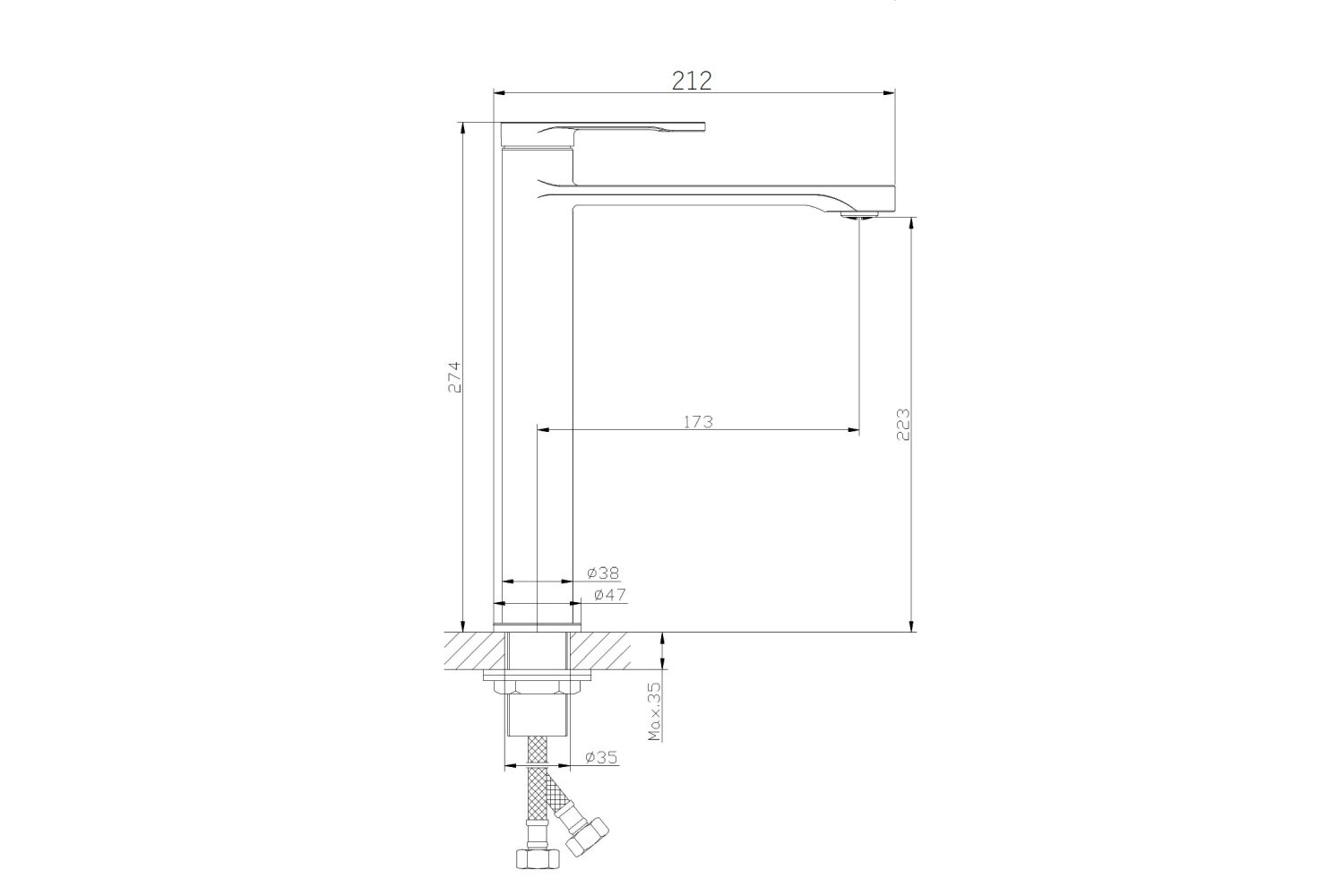 Смеситель для раковины ORANGE Vesper M10-121b