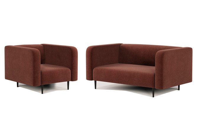 Изображение товара Диван и кресло Акцент велюр дрим шоколад элегантная мягкая мебель