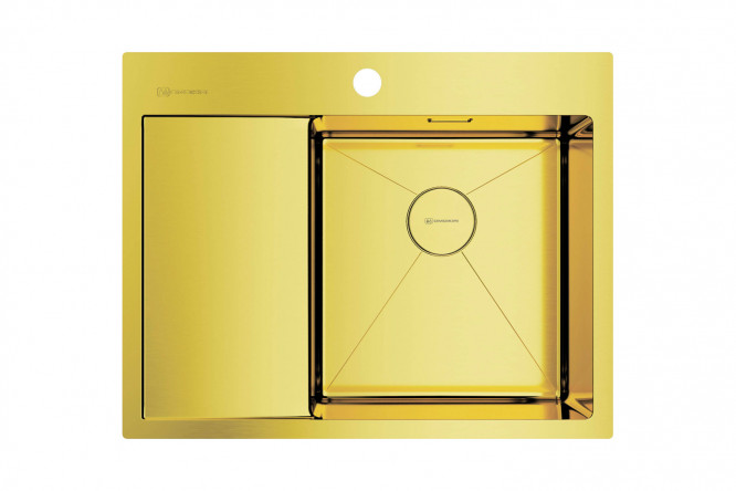 Изображение товара Врезная кухонная мойка OMOIKIRI Akisame 65-LG-R с крылом светлое золото