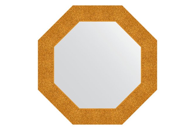 Изображение товара Настенное зеркало в багетной раме EVOFORM Octagon 66.6х66.6 см золотая чеканка