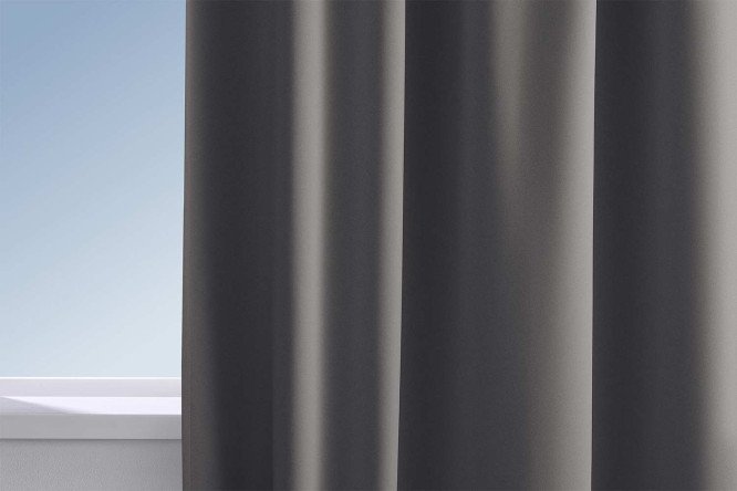 Изображение товара Штора HOFF Гуашь 145х300 см темно-серая блокирующая свет ткань блэкаут