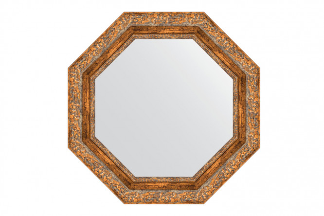 Изображение товара Настенное зеркало в багетной раме EVOFORM Octagon античная бронза 60х60 см