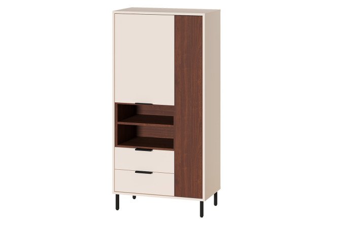 Изображение товара Низкий шкаф Мальта с сатиновым покрытием и ореховым цветом размеры 69,5х143,6х40,2 см