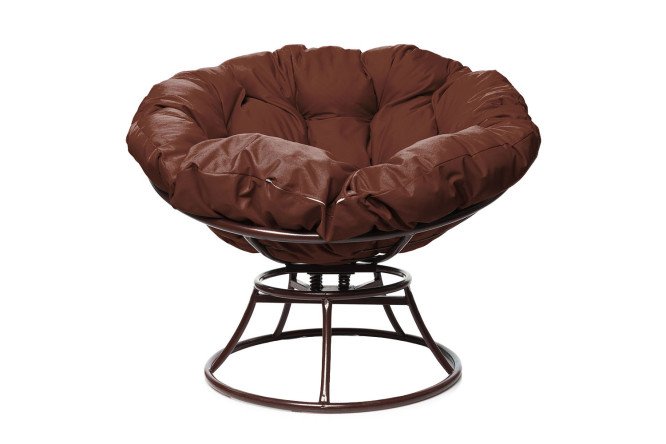 Изображение товара Кресло Папасан пружинка цвет каркаса коричневый, мягких элементов коричневый