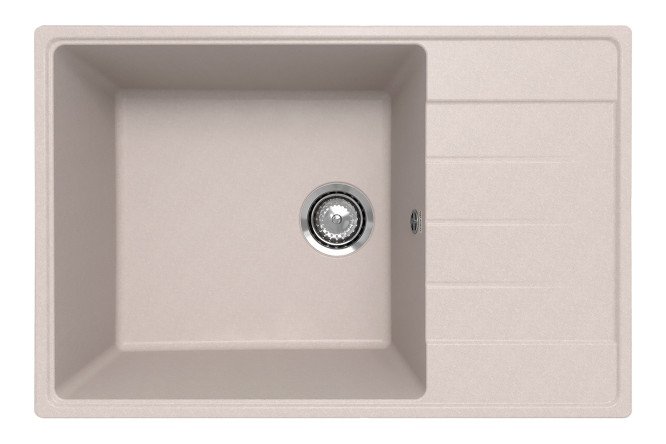 Изображение товара Врезная кухонная мойка Prima с крылом 76х50х22 см из кварцевого композита