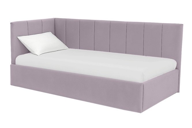 Изображение товара Кровать с подъёмным механизмом Lucy 90x200 см сиреневая вместительный ящик дизайн