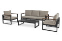Диван Alvaro цвет мягких элементов бежевый, каркаса чёрный матовый