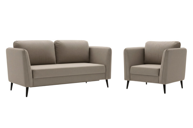 Изображение товара Диван-кровать и кресло Аликанте бежевый - комфортный комплект мебели