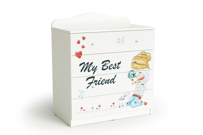 Изображение товара Комод с 4 ящиками Девочки