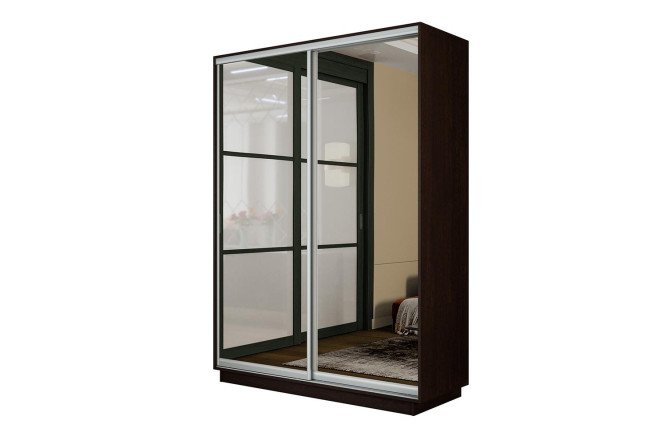 Изображение товара Шкаф-купе 2-дверный Slide-2 с зеркалами 120х240х45 см венге