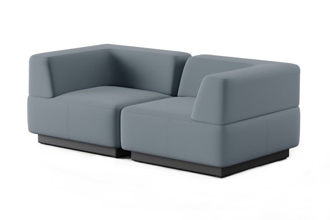 Изображение товара Модульный диван Сиб mod.3 из экокожи серого цвета 180x70x90 см