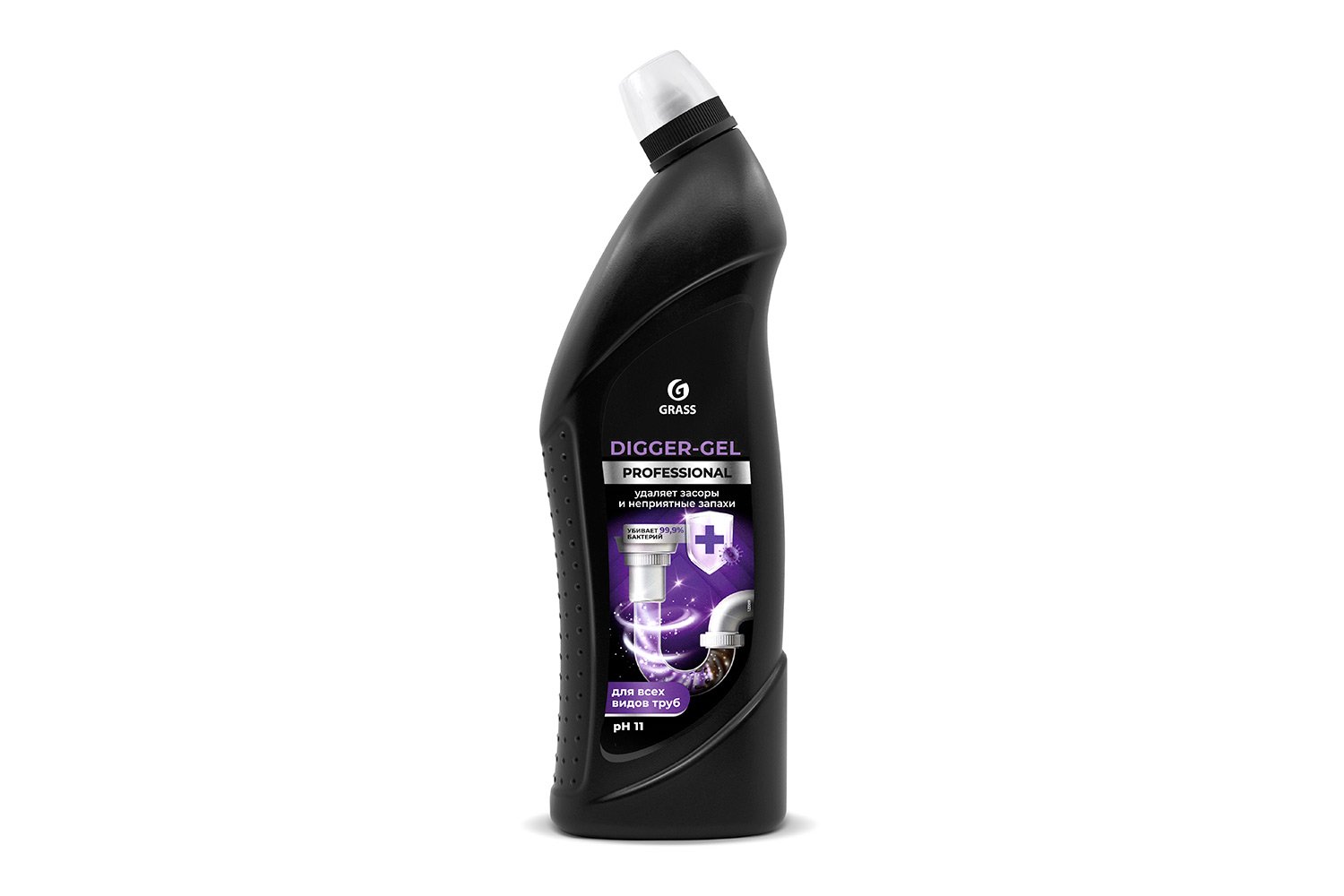 Средство щелочное GRASS Professional Digger-gel, для прочистки канализационных труб 1000 мл