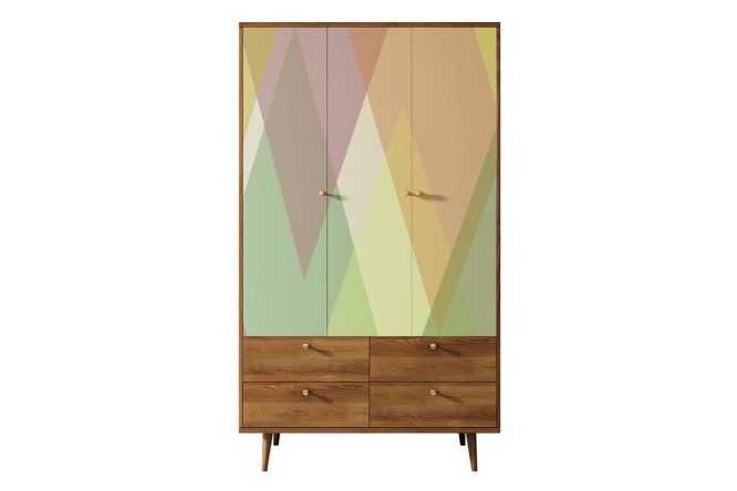 Изображение товара Шкаф 3-створчатый с 4 ящиками Berber 115х200х55 см из ЛДСП