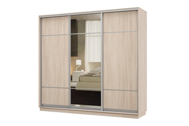 Изображение товара Шкаф-купе 3-дверный Практик 58 240x220x60 см ясень шимо светлый Изображение товара Шкаф-купе 3-дверный Практик 58 240x220x60 см ясень шимо светлый