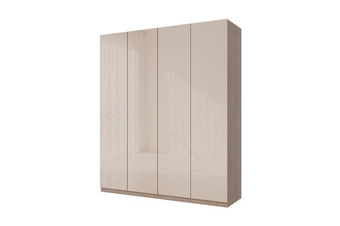 Изображение товара 4-дверный шкаф HOFF Блокс Амика 199,5х236,4х59,6 см дуб тёмный бежевый глянец