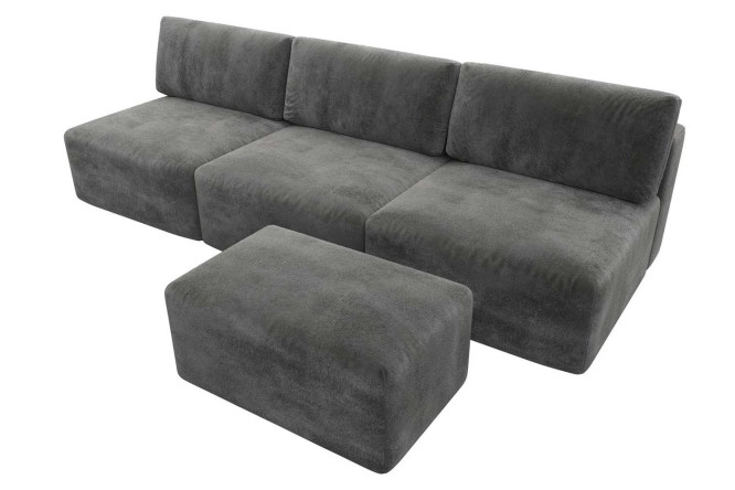 Изображение товара Модульный диван-кровать Лига 060 Лонг с пуфом, Еврокнижка 367х84х118 см