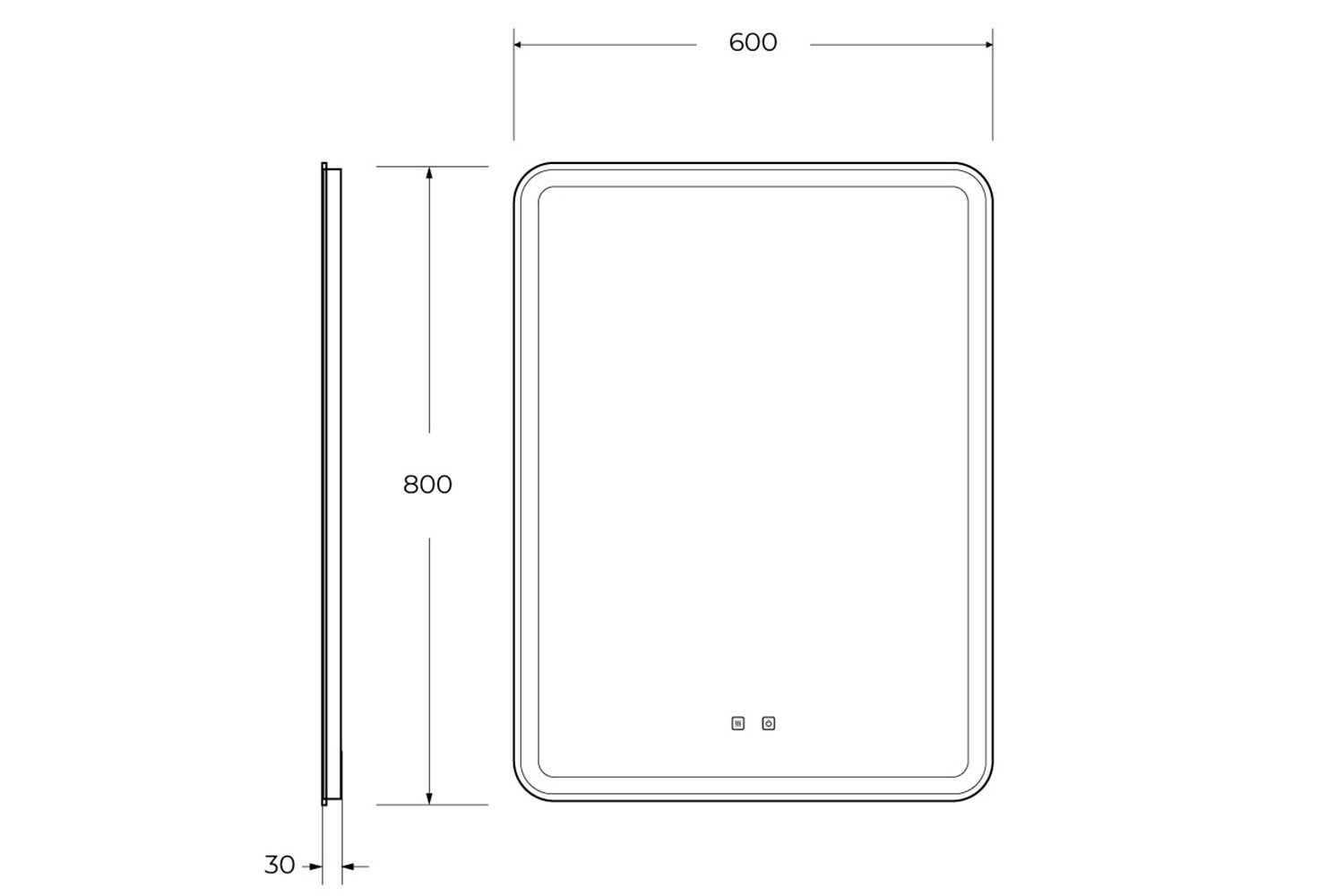 Зеркало с подсветкой BELBAGNO SPC-MAR-600-800-LED-TCH-SND 60х80 см