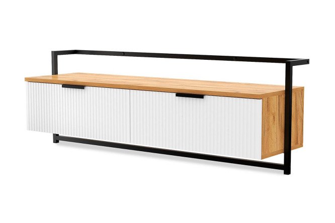 Изображение товара Современная навесная тумба под ТВ Лофт МДФ и металл стильный дизайн