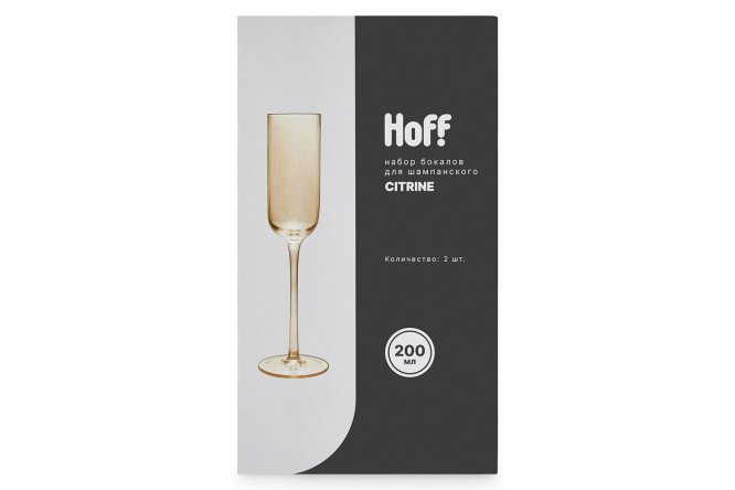 Фото 7 Набор бокалов HOFF Citrine для шампанского 200 мл, 2 шт., Стекло