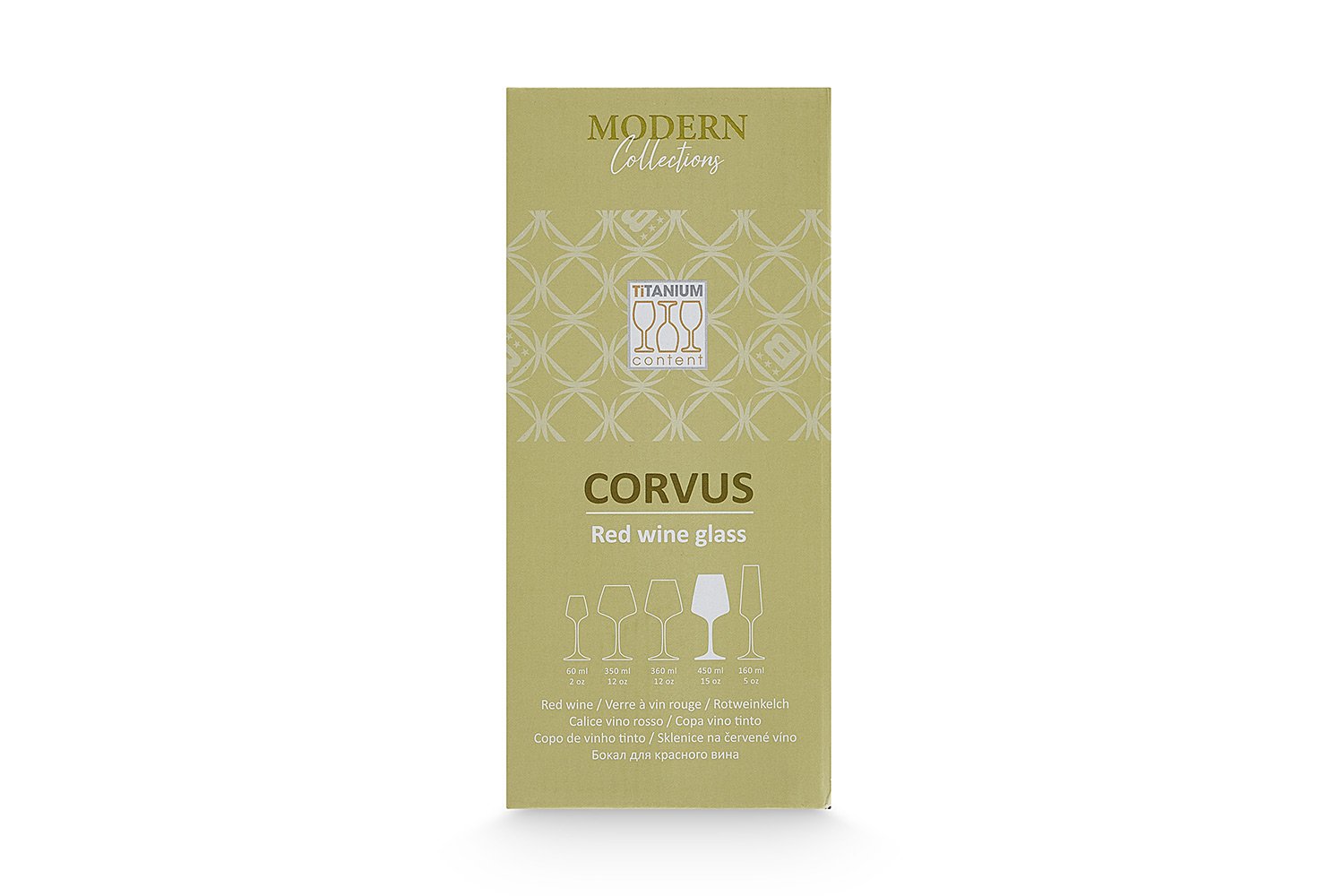 Набор бокалов для красного вина CRYSTAL BOHEMIA Corvus 450 мл, 2 шт., Стекло