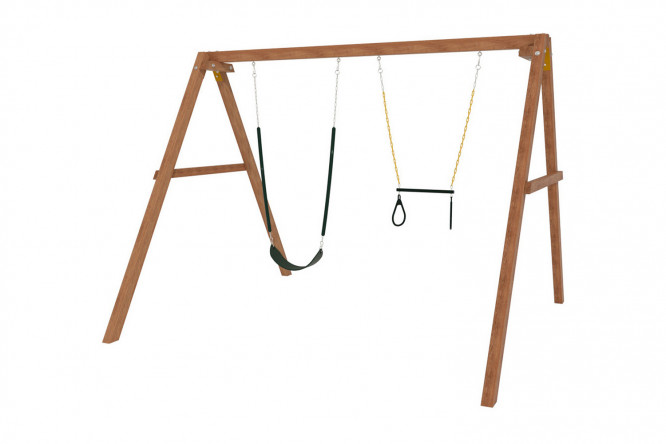 Изображение товара Уличные качели Р911 25 из натуральной сосны и металла для отдыха на свежем воздухе