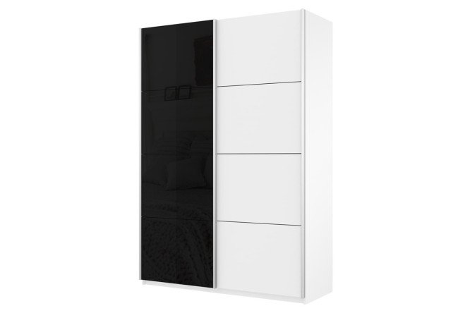 Изображение товара Шкаф-купе 2-дверный Cors 160х230 см, белый снег, чёрный