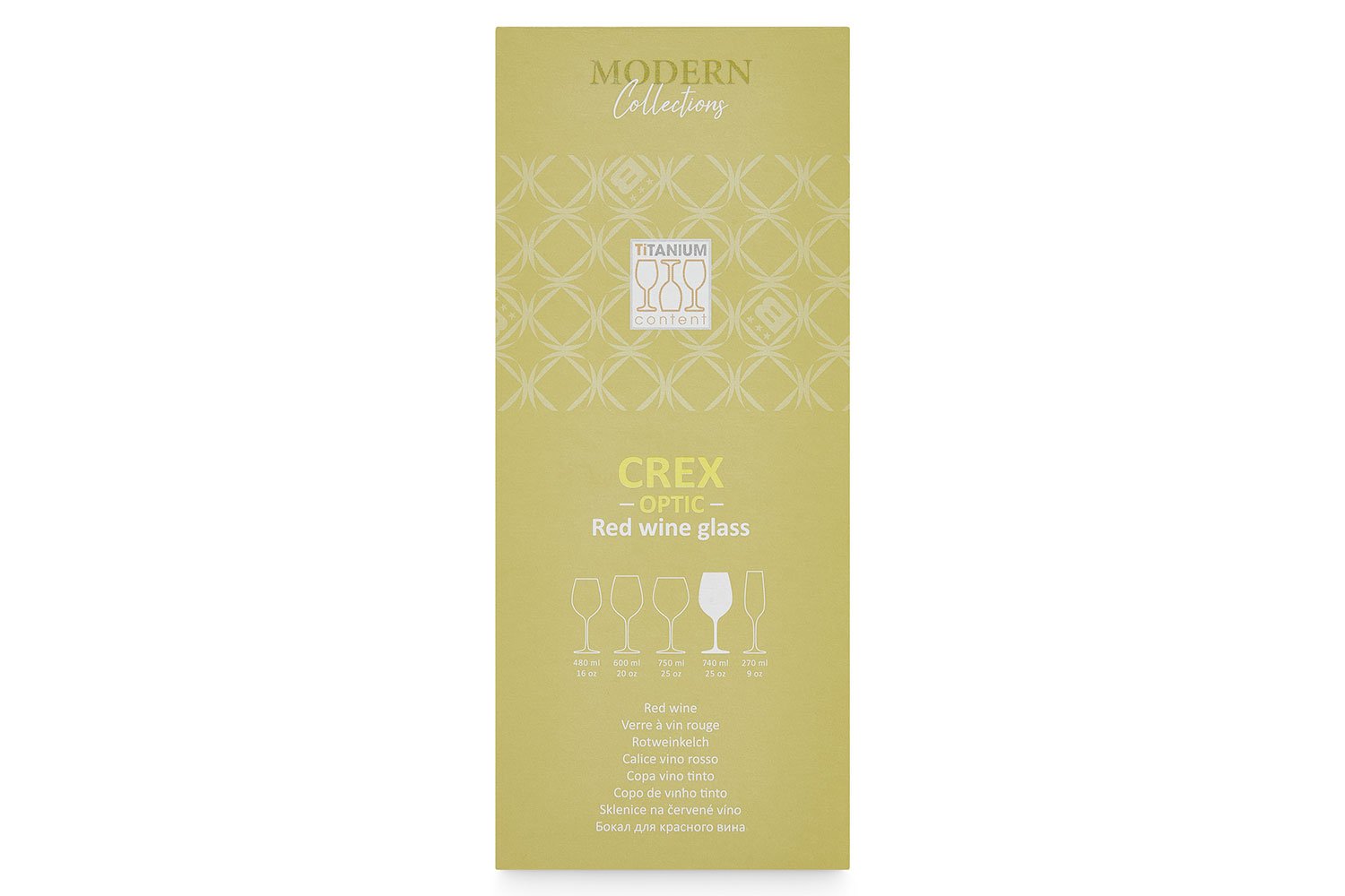 Набор бокалов для красного вина CRYSTAL BOHEMIA Crex optic 740 мл, 2 шт., Стекло
