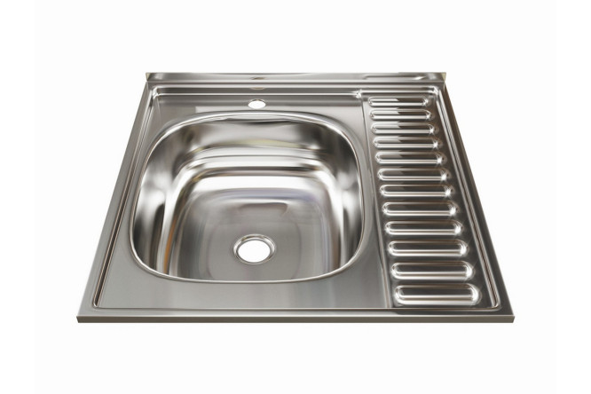 Изображение товара Накладная мойка с крылом MIXLINE 60x60x16 см нержавеющая сталь