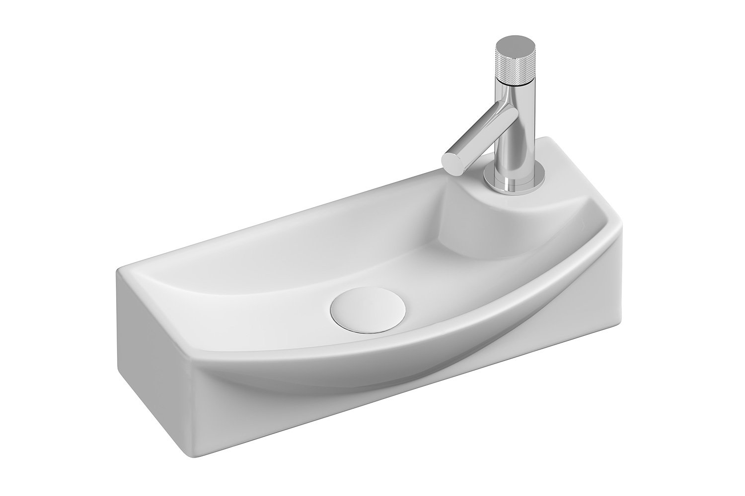 Умывальник подвесной угловой CERAMICANOVA Element CN6038L 45.5х13х22 см