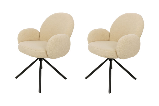 Изображение товара Комплект стульев Клауд с подлокотниками искусственный мех до 130 кг