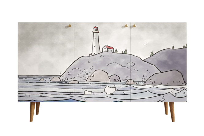 Изображение товара Комод Berber с фасадом print_51 и коричневым каркасом