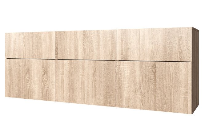 Изображение товара Тумба 6 ящиков Оскар 180х64 с доводчиками, дуб сонома