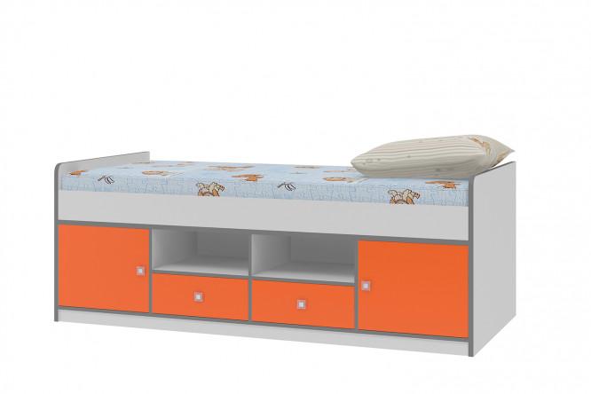 Изображение товара Кровать Сильвер 90х200 см цвет белый, оранжевый