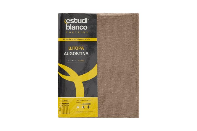 Штора ESTUDI BLANCO Augostina 180х300 см, 1 шт., цвет кофейный