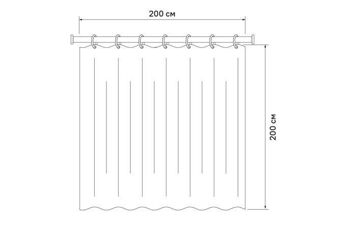 Штора для ванной комнаты IDDIS Chequers White 200x200 см