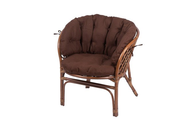 Изображение товара Стильное кресло Багама 70х75х70 см с мягкими элементами коричневого цвета