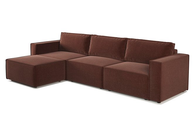 Изображение товара Модульный диван Шарм 25 велюр Дрим шоколад 327х170 см