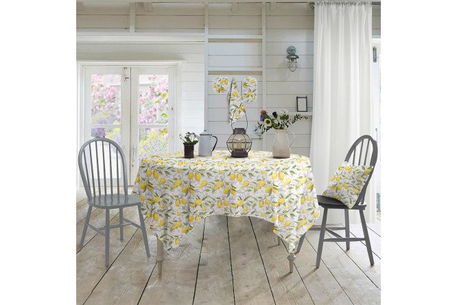 Изображение товара Скатерть Лимонная эстетика 144x144 см Квадратный, 144x144 см