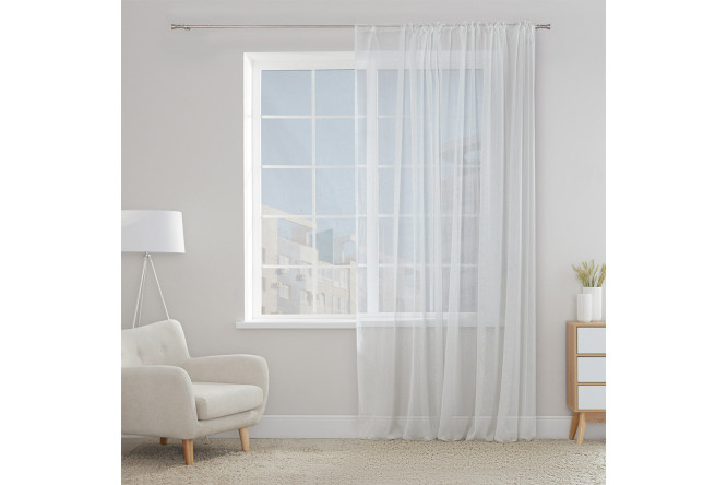 Изображение товара Тюль MICASA Kroseta 300х280 см, 1 шт., цвет белый, серебряный