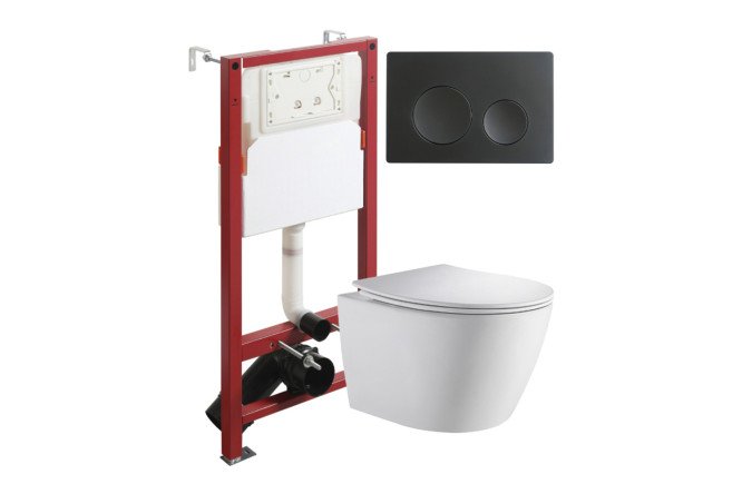 Изображение товара Подвесной унитаз с инсталляцией ORANGE CI07-150W+APB144