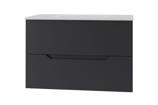 Изображение товара Тумба подвесная ORANGE Line 80 Li-80Tub+RA 81.5 см, цвет каркаса чёрный, фасада чёрный