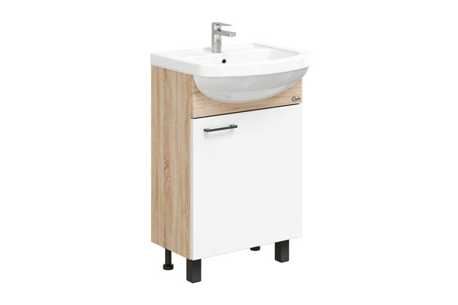 Изображение товара Тумба напольная ONIKA Эко 52 Black 48 см дуб сонома белый фасад