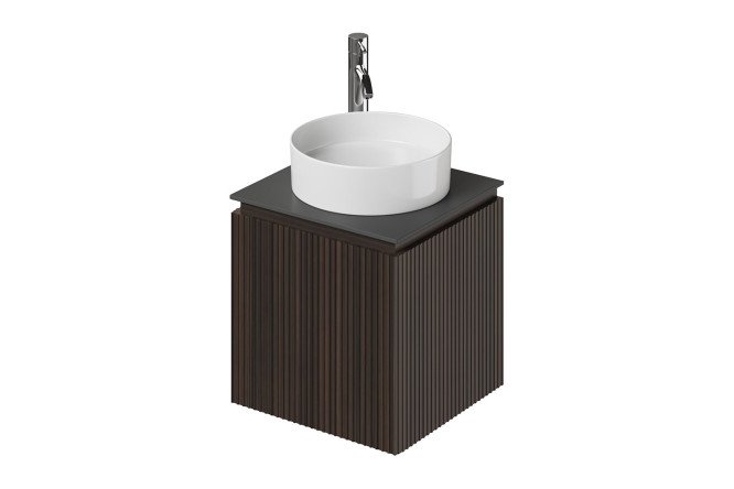 Изображение товара Тумба подвесная Band 50 левая 50.2 см, цвет каркаса эвкалипт африканский (587), фасада эвкалипт африканский (587)